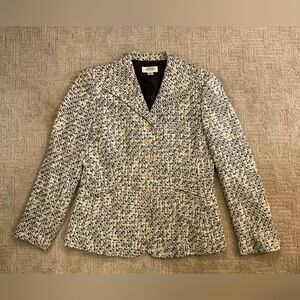 🌟♣️Vintage 90s/Y2K Talbots Women Tweed Lined Cotton/Silk Blazer Sz 8 M EUC